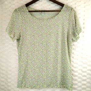 J. Jill Multicolor Floral Short Sleeve Top Women's Size Medium